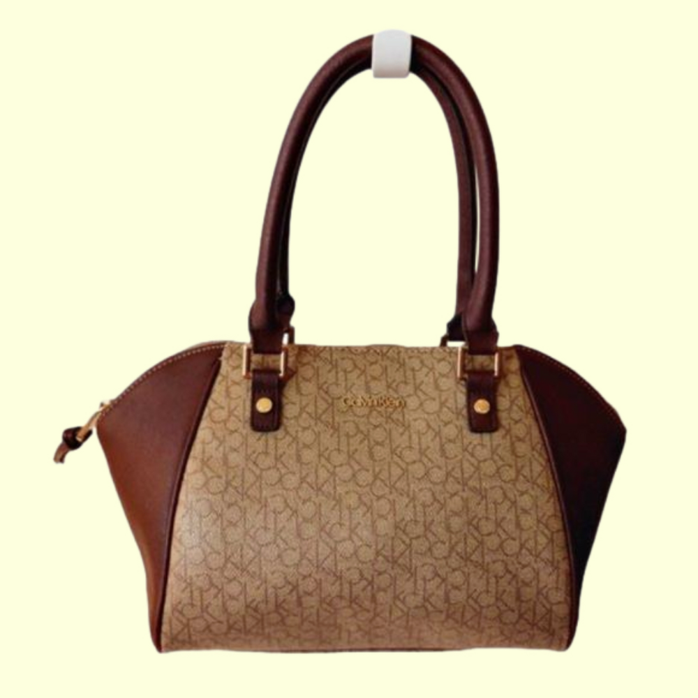 CALVIN Klein Dome Satchel Wide Zip Top Opening Roomy interior